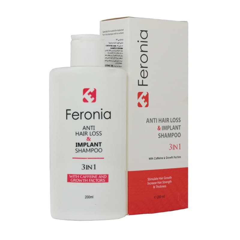 شامپو ایمپلنت و ضد ریزش حاوی کافئین فرونیا حجم 200mL
