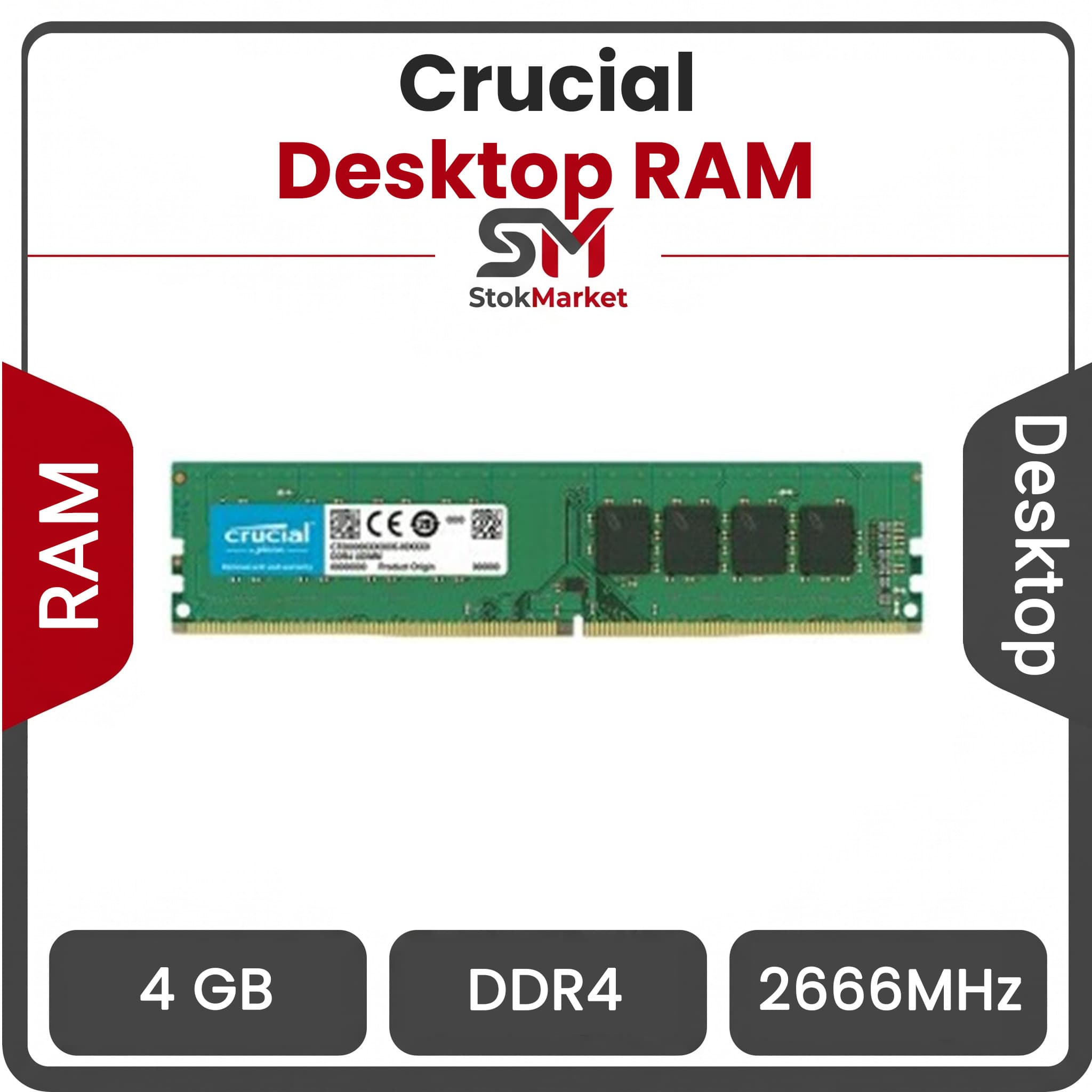 رم کامپیوتر DDR4 تک کاناله ۳۲۰۰ مگاهرتز CL19 کروشیال ظرفیت 8 گیگابایت — تصویر ۹