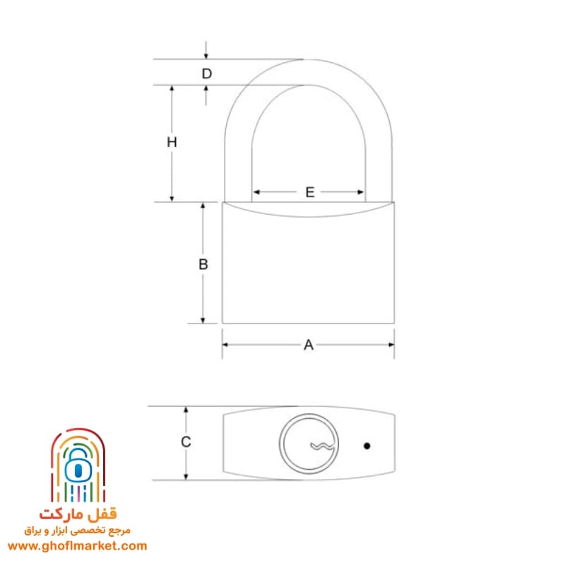 قفل آويز پارس مدل 50 — تصویر ۷