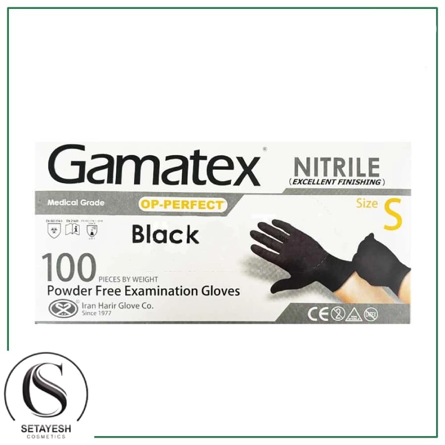 دستکش نیتریل مشکی اسمال gamatex