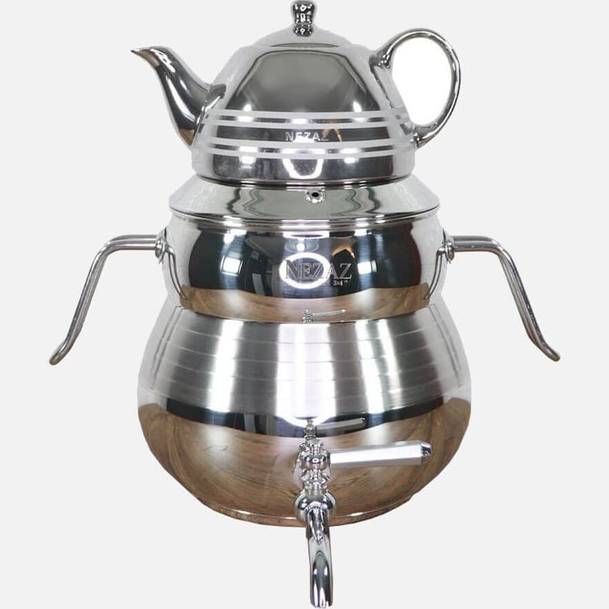 ست کتری قوری استیل نزاز (6 لیتر) کد 4020