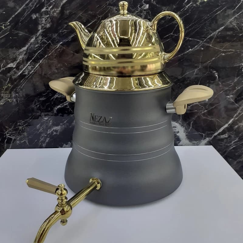 ست کتری قوری استیل نزاز (6 لیتر) کد 3026 — تصویر ۶