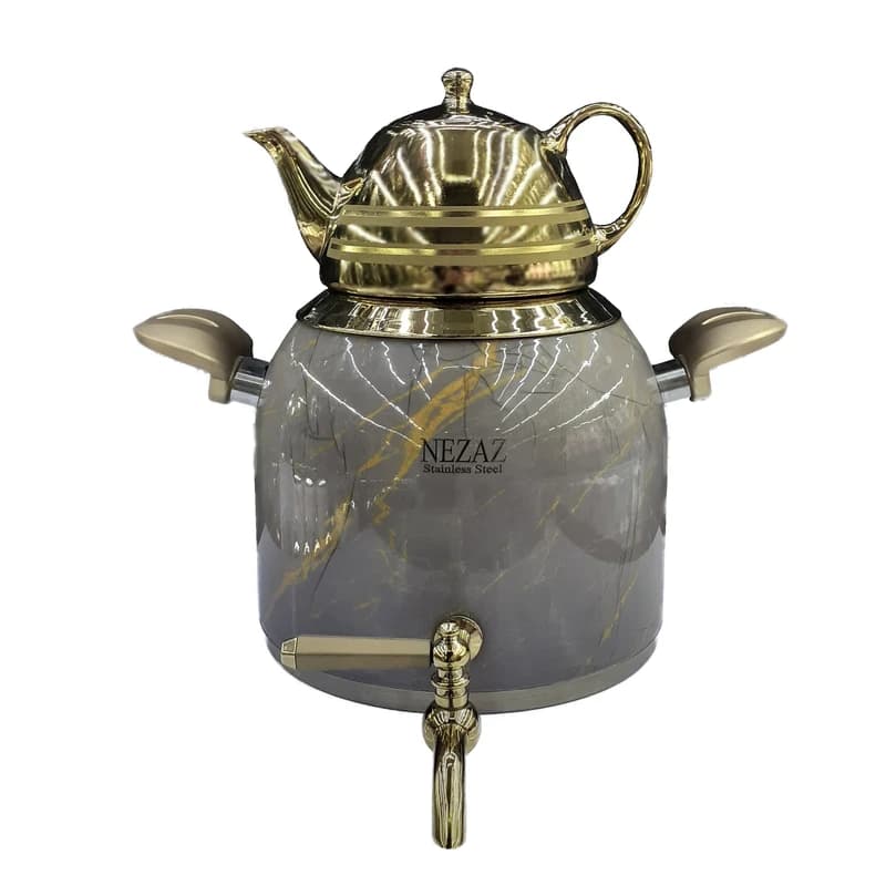 ست کتری قوری استیل نزاز (5 لیتر) کد 3024
