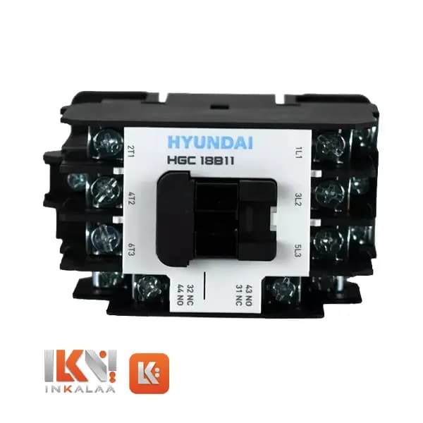 کنتاکتور AC3 12 آمپر 5.5 کیلووات با بوبین 24-220V DC هیوندای