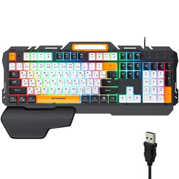 صفحه کلید گیمینگ سیم دار RGB برند IMICE مدل GK-700 — تصویر ۲