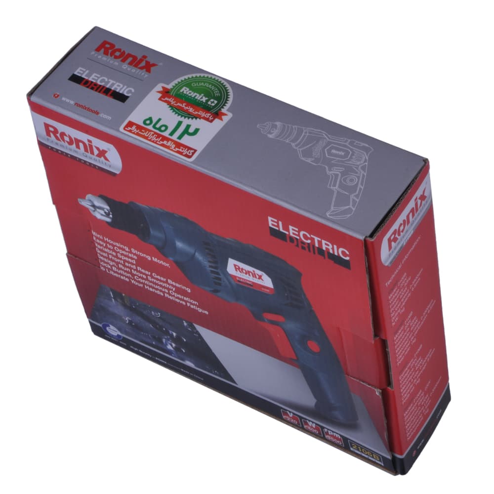 دریل برقی 6.5 میلیمتر رونیکس مدل 2106B \Ronix Electric drill 6.5mm model 2106B — تصویر ۴