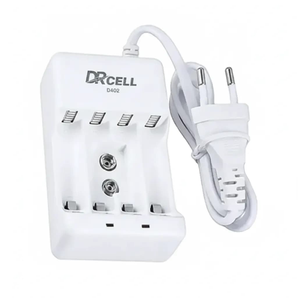 شارژر 4 تایی باتری قلم و نیم قلم و کتابی برند DRCELL مدل D402