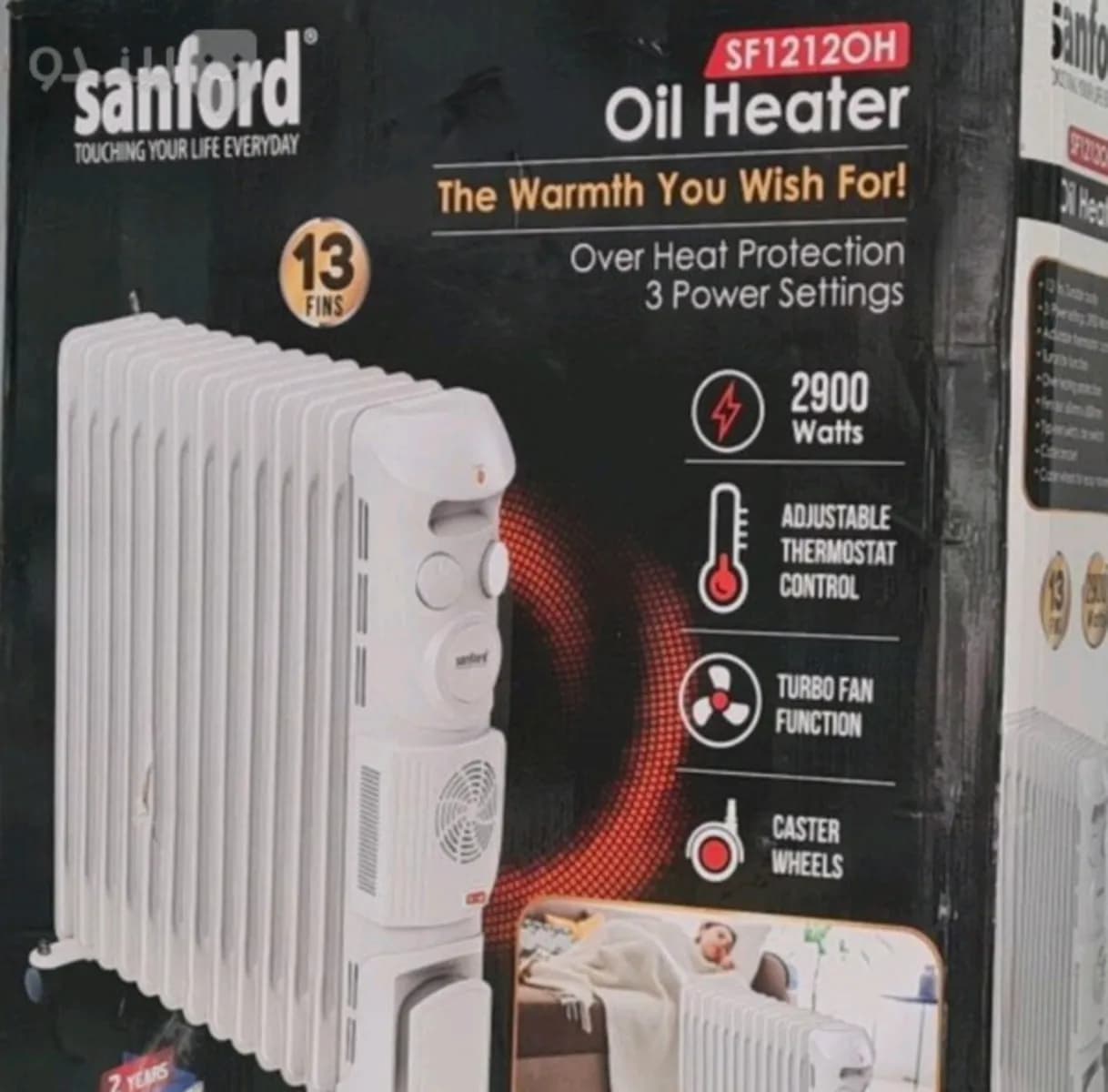 شوفاژ برقی سانفورد SF1212OH | گرمایش یکنواخت و سریع با ترموستات قابل تنظیم — تصویر ۲