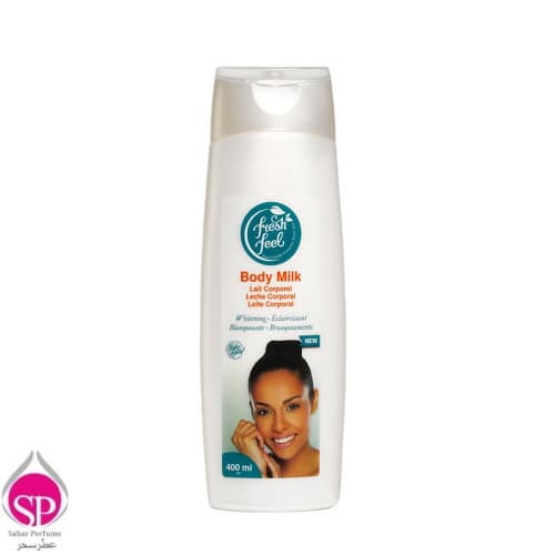 شیر روشن کننده بدن فرش فیل حجم 400 میل Fresh Feel Whitening Body Milk 400ml