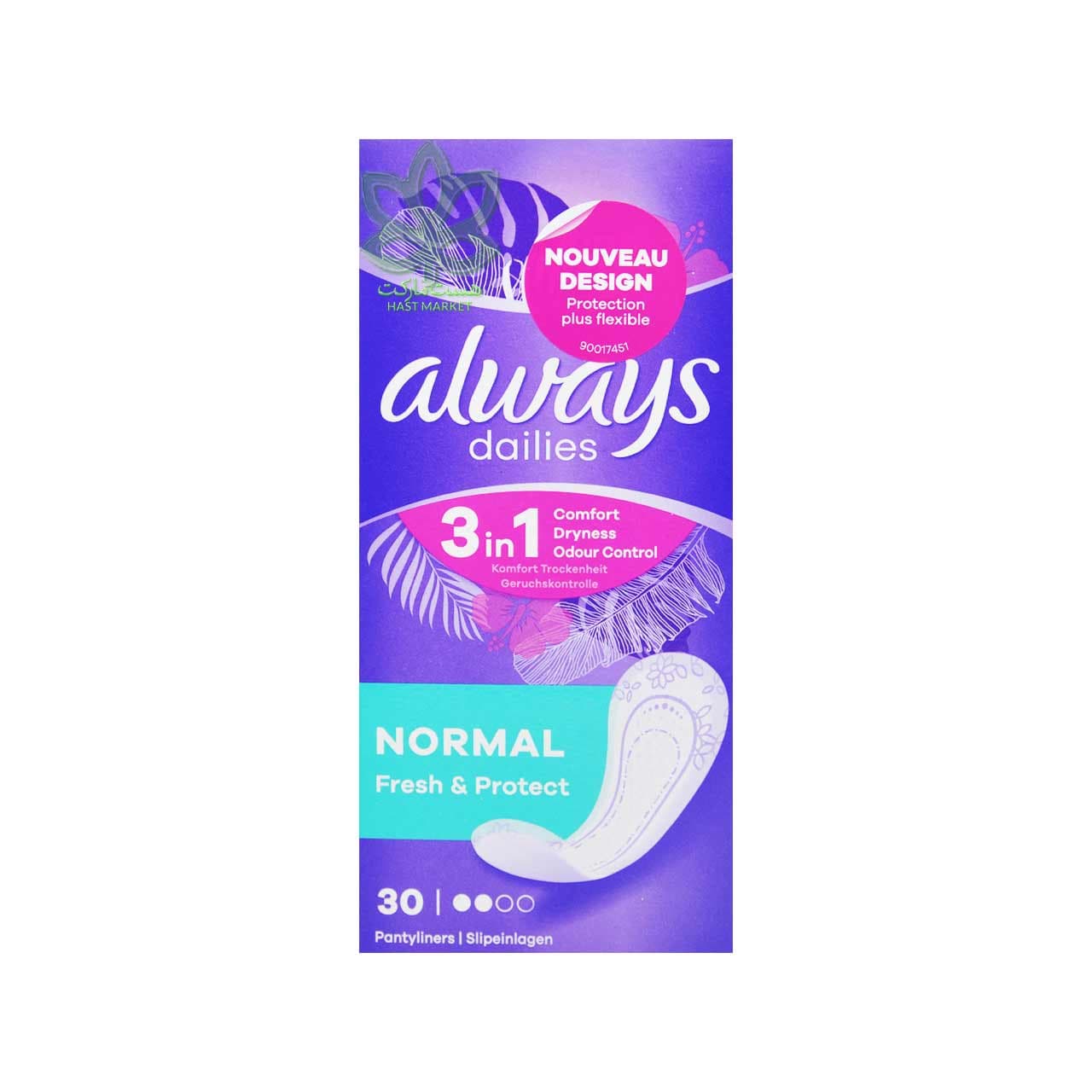 پد روزانه 3 در 1 نرمال 30 عدد دایلیز آلویز – always