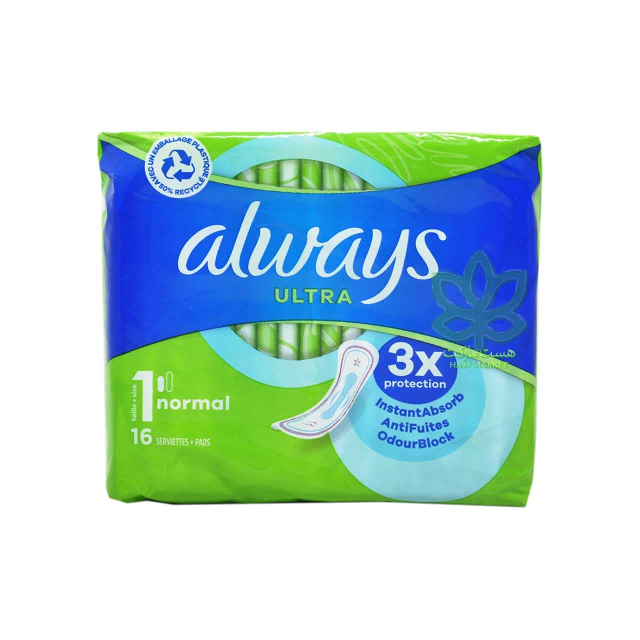 نوار بهداشتی با جذب بالا نرمال 16 عدد اولترا آلویز – always