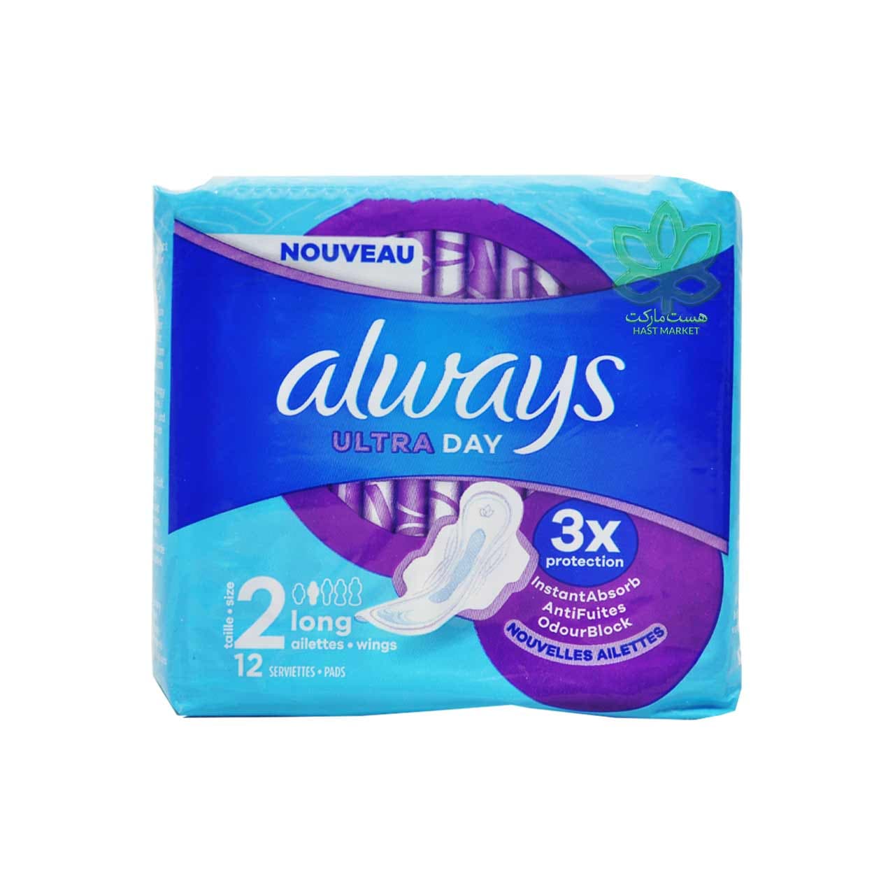 نوار بهداشتی بلند 12 عدد اولترا آلویز – always