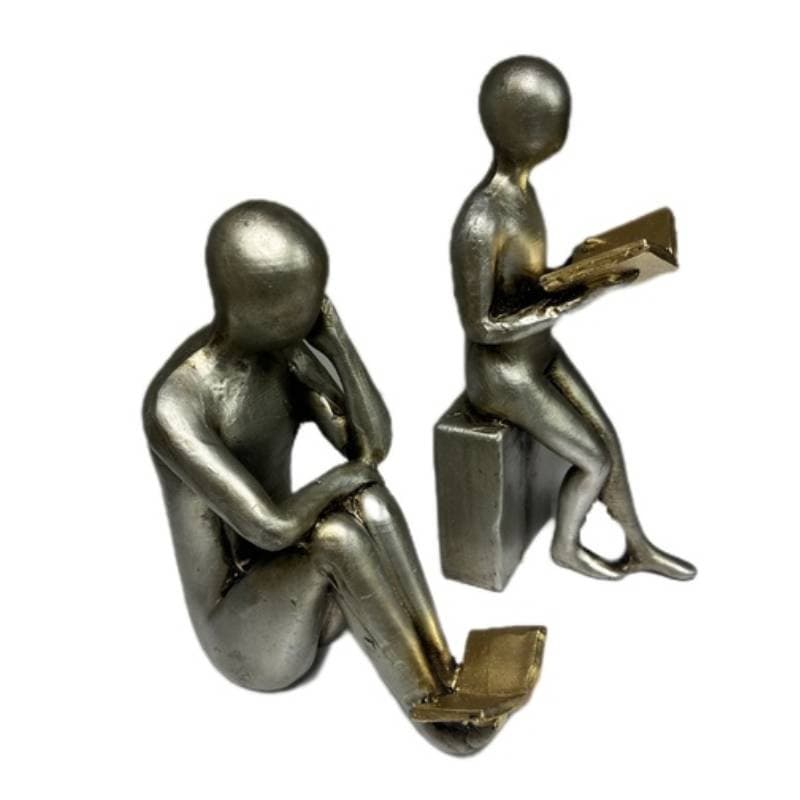 مجسمه مدل کتابخوان گرافیکی مجموعه 2 عددی