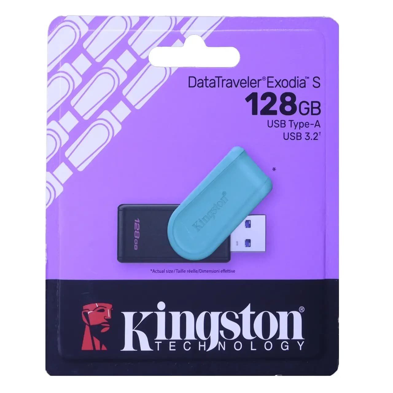 فلش مموری KingSton مدل DataTraveler Exodia S USB3.2 ظرفیت 128GB – مشکی سبز (گارانتی آسان سرویس)