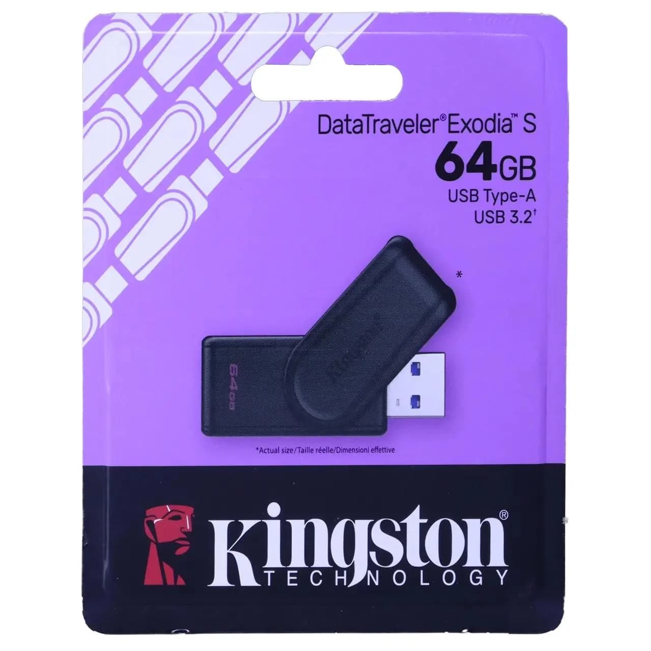 فلش مموری KingSton مدل DataTraveler Exodia S USB3.2 ظرفیت 64GB – مشکی (گارانتی آسان سرویس)