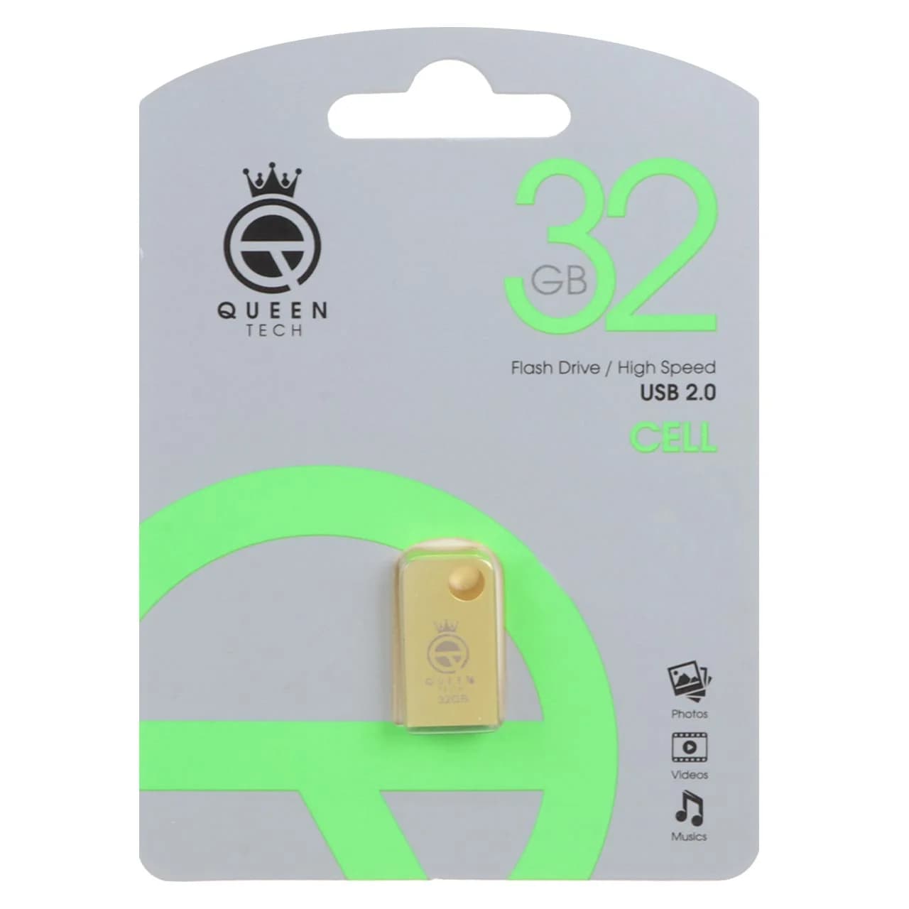 (گارانتی مادام العمر شرکت آی تین) طلایی Queen CELL USB2.0 Flash Memory – 32GB