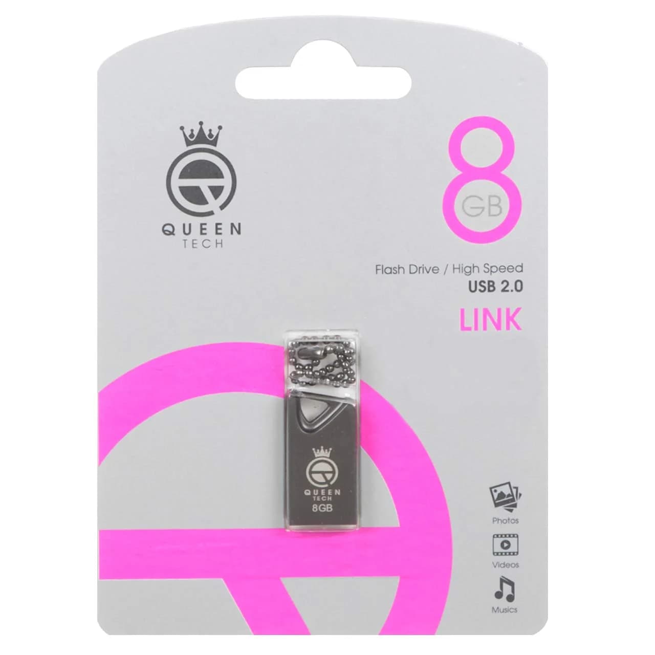 Queen LINK USB2.0 Flash Memory-8GB (گارانتی مادام العمر شرکت آی تین) — تصویر ۲