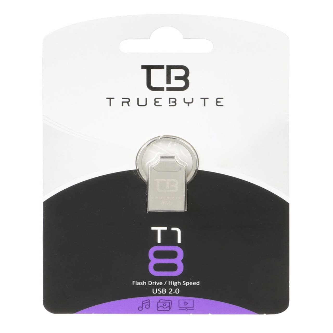 TRUEBYTE T1 USB2.0 Flash Memory-8GB نقره ای (گارانتی مادام العمر شرکت آی تین) — تصویر ۲