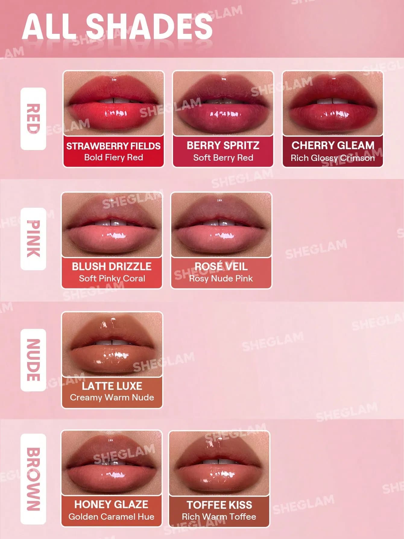 لیپ پلامپر حجم دهنده لب شیگلم Sheglam مدل Bold Booster رنگ Honey Glaze — تصویر ۱۲