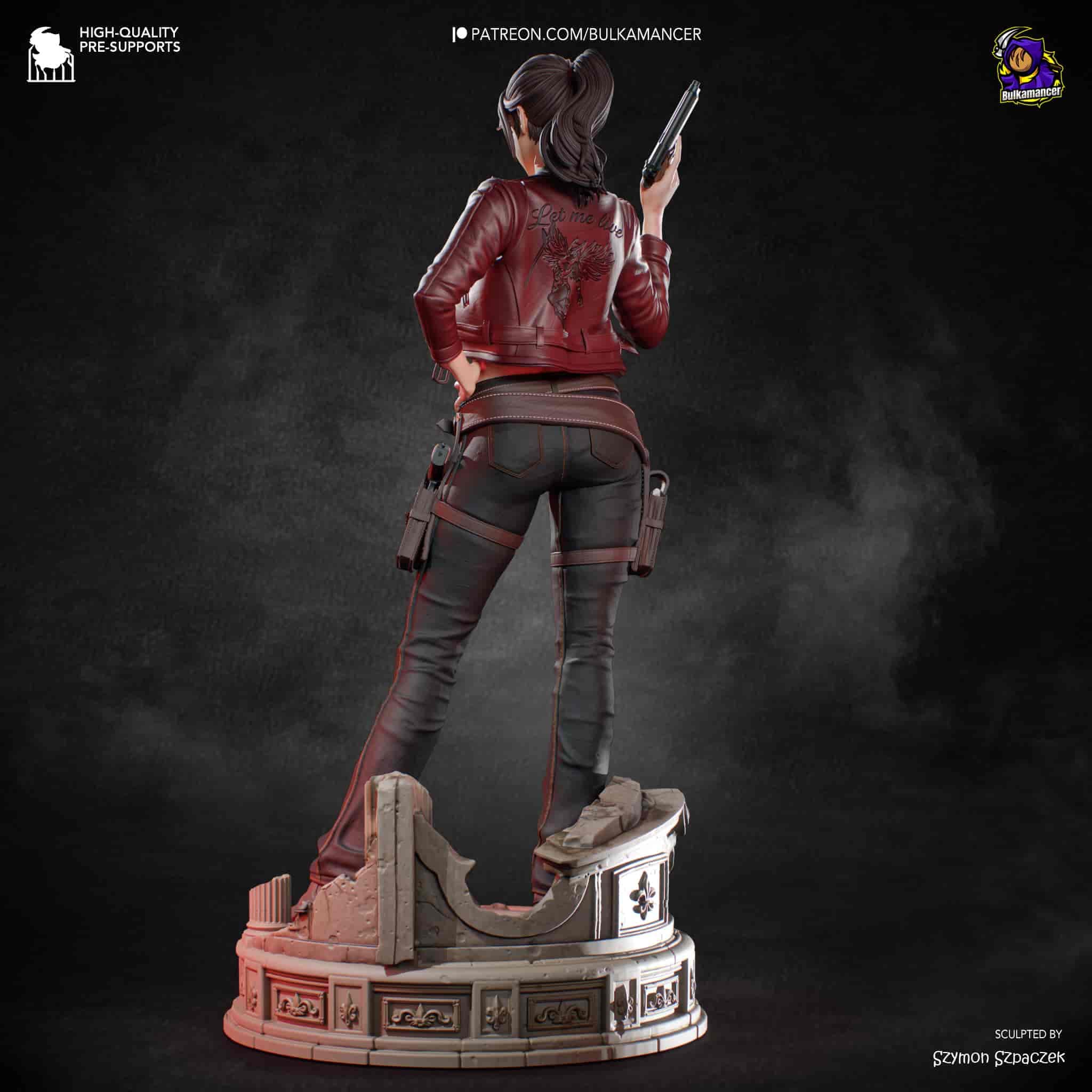 🧟‍♀️🔫 فیگور کلر ردفیلد (Claire Redfield) | ارتفاع 40 سانتی‌متر | جنس PLA+ — تصویر ۶