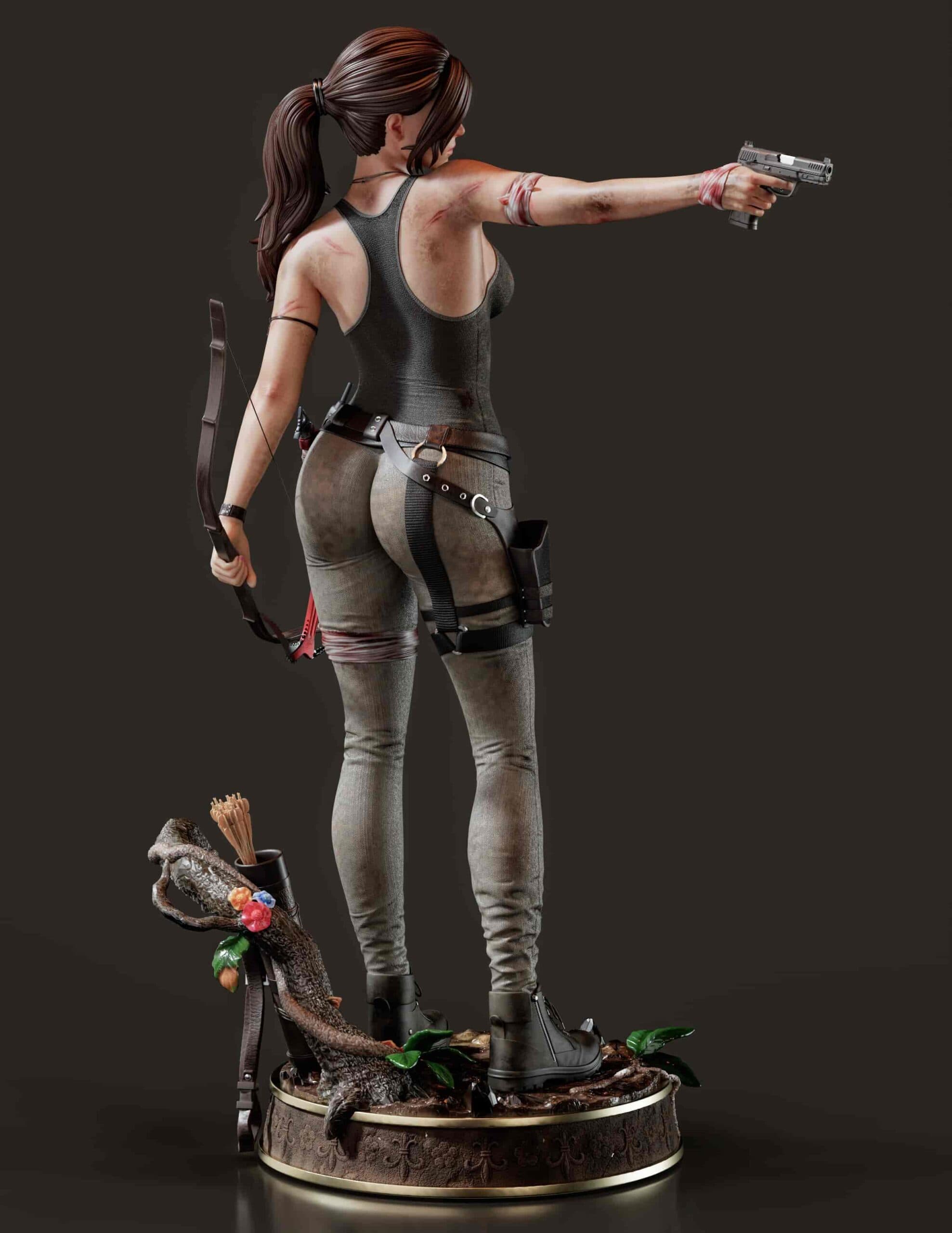 🏹🔫 فیگور لارا کرافت (Lara Croft) | ارتفاع 50 سانتی‌متر | جنس PLA+ — تصویر ۴