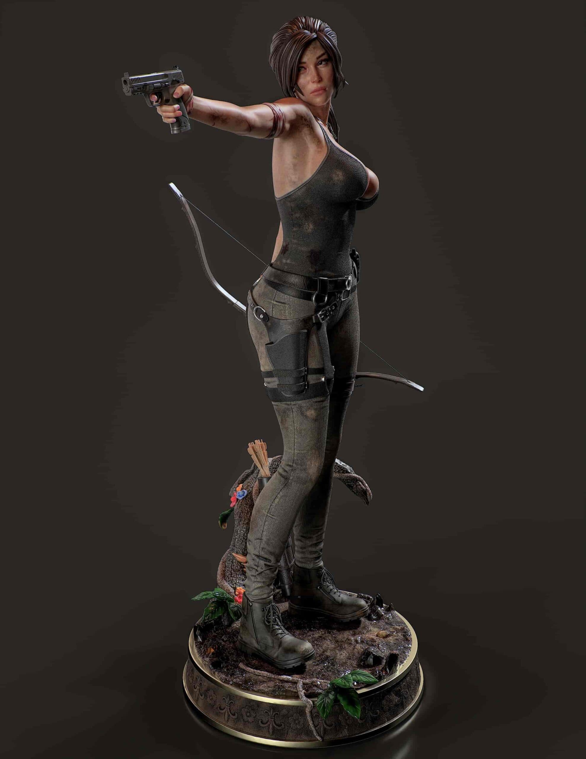 🏹🔫 فیگور لارا کرافت (Lara Croft) | ارتفاع 50 سانتیمتر | جنس PLA+
