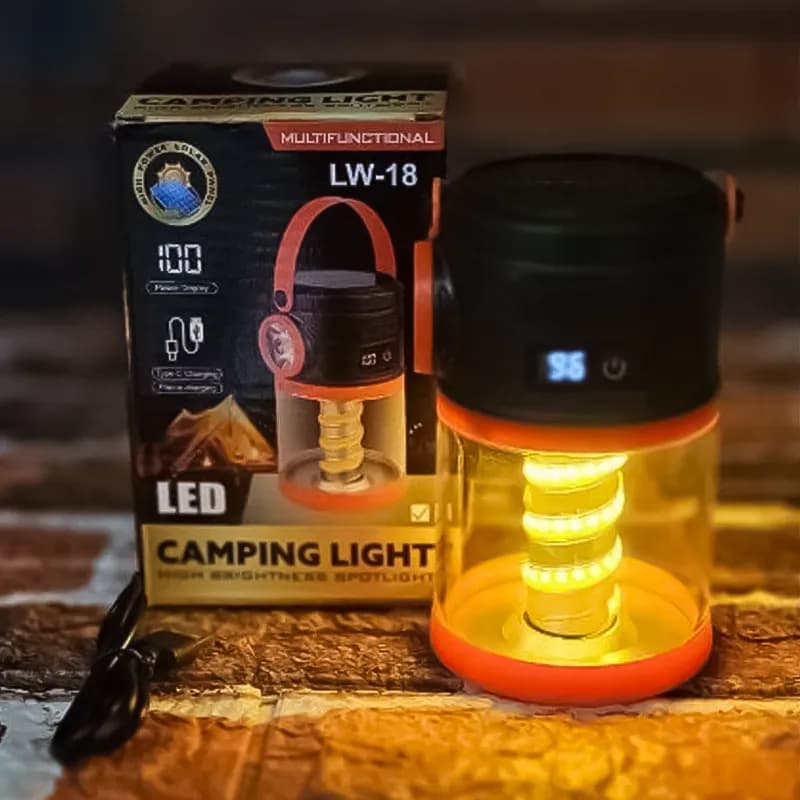 چراغ کمپی طرح فانوس مدل LW-18 شارژ خورشیدی — تصویر ۴