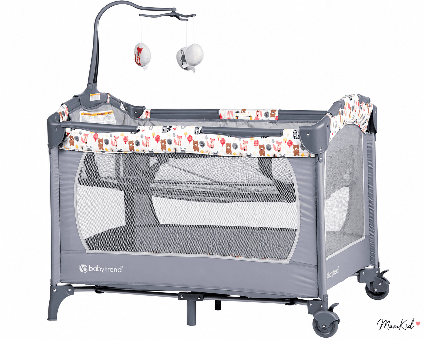 پارک بازی و تخت مسافرتی نوزاد بیبی ترند Baby Trend Woodland Grey Playard