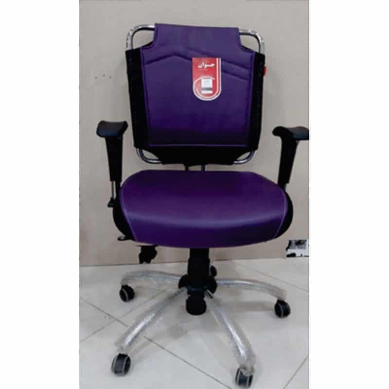 صندلی کارمندی با مکانیزم پایه کروم براکت مدل J608B جوان
