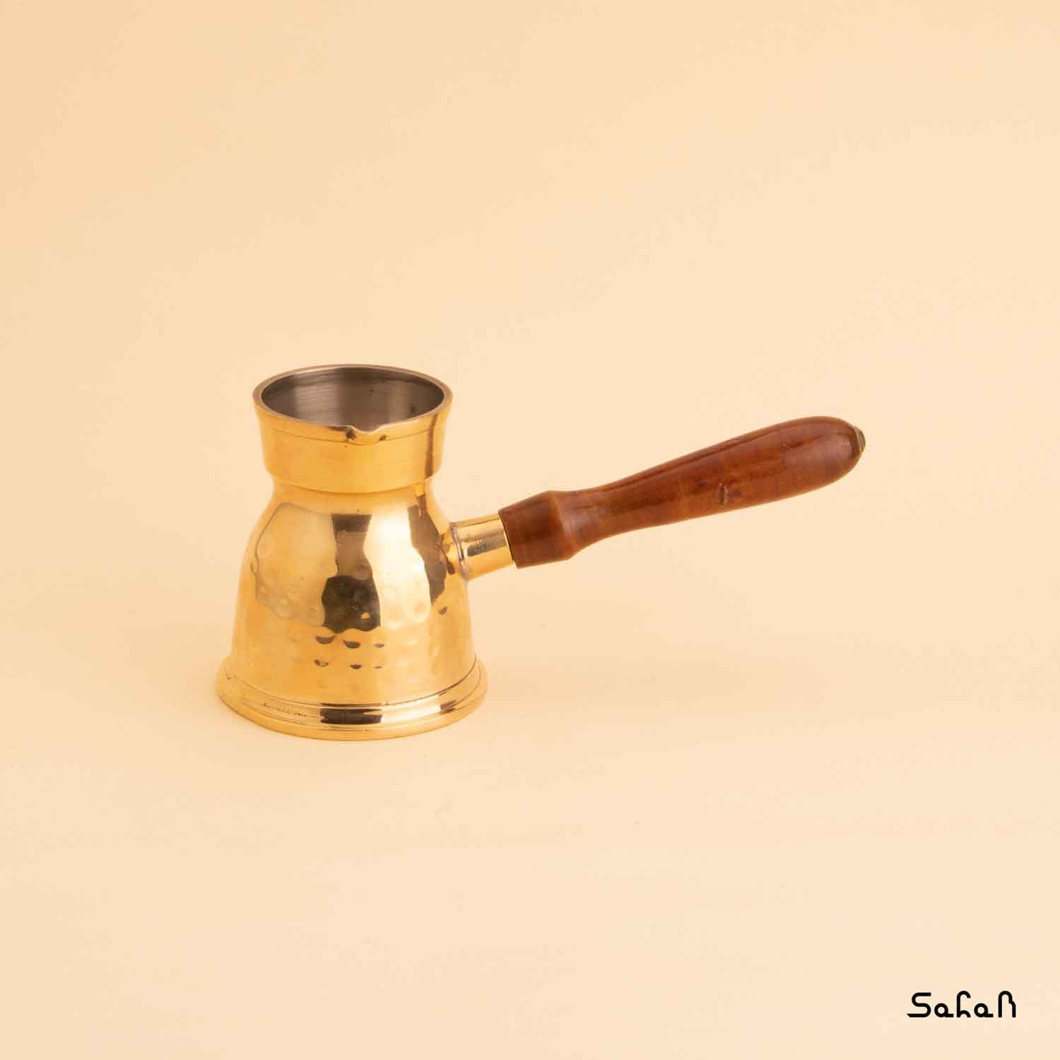 قهوه جوش برنجی طلایی بدون در مدل رز سایز 1