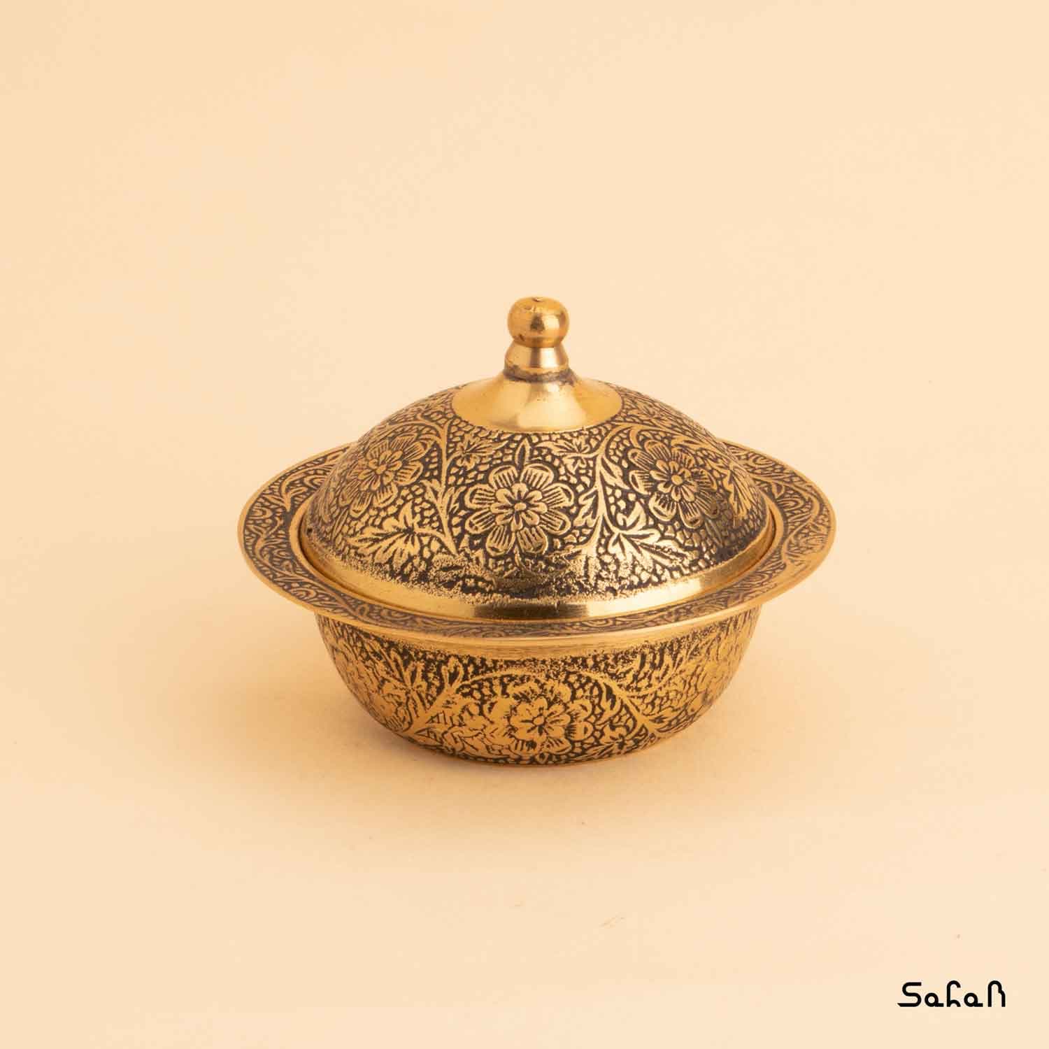 قندان برنجی آنتیک مدل شرمین سایز کوچک