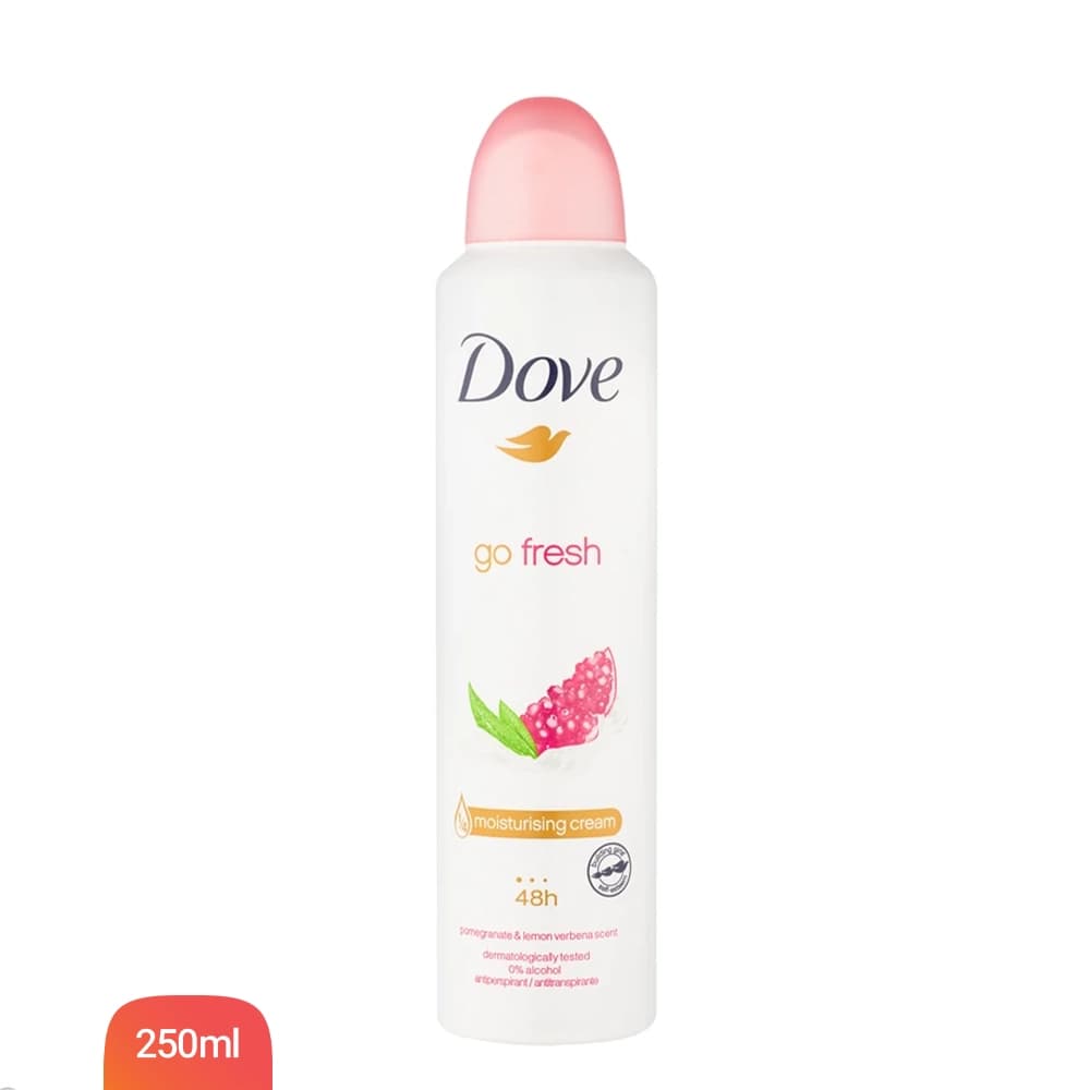 اسپری دئودورانت زنانه داو مدل go fresh رایحه انار حجم 250 میلی‌لیتر