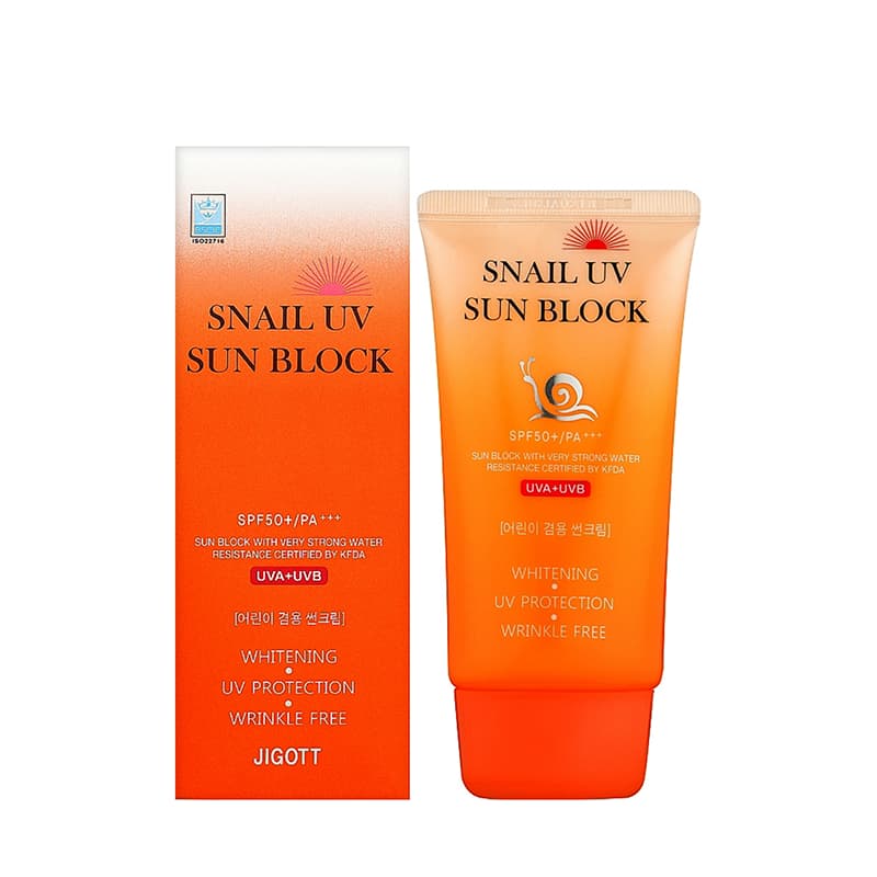 کرم ضدآفتاب ترمیم‌کننده و ضدچروک حلزون جیگوت +SPF50 حجم 70 میلی‌لیتر