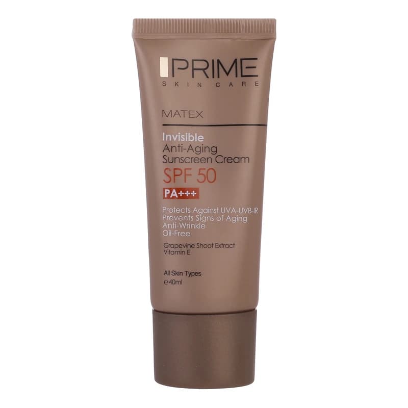 کرم ضد آفتاب بی رنگ جوان کننده SPF50 پرایم