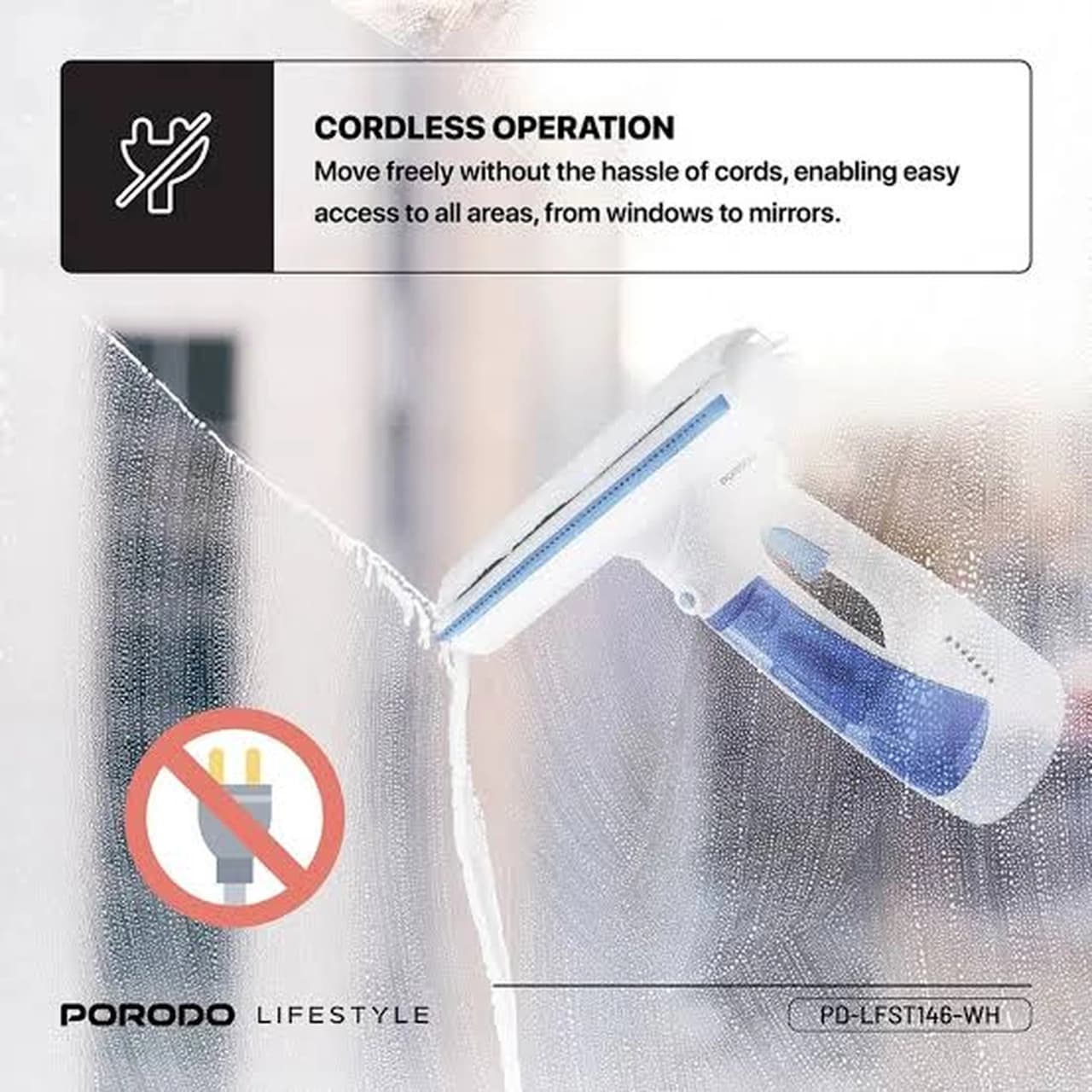 شیشه پاک کن پورودو Porodo مدل PDLFST146WH شارژی — تصویر ۱۱