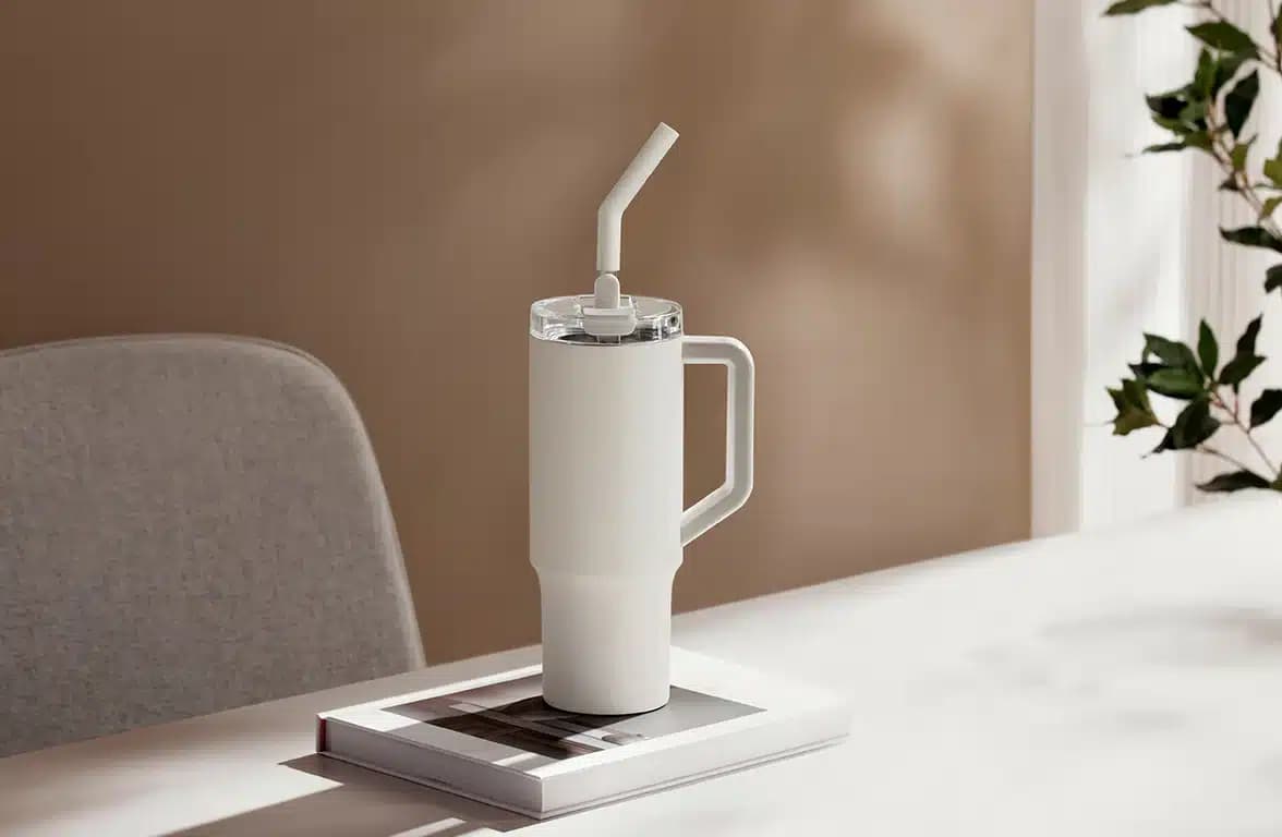 ماگ یک لیتری نی دار شیائومی مدل Xiaomi Straw Mug XMXGB01PL — تصویر ۶