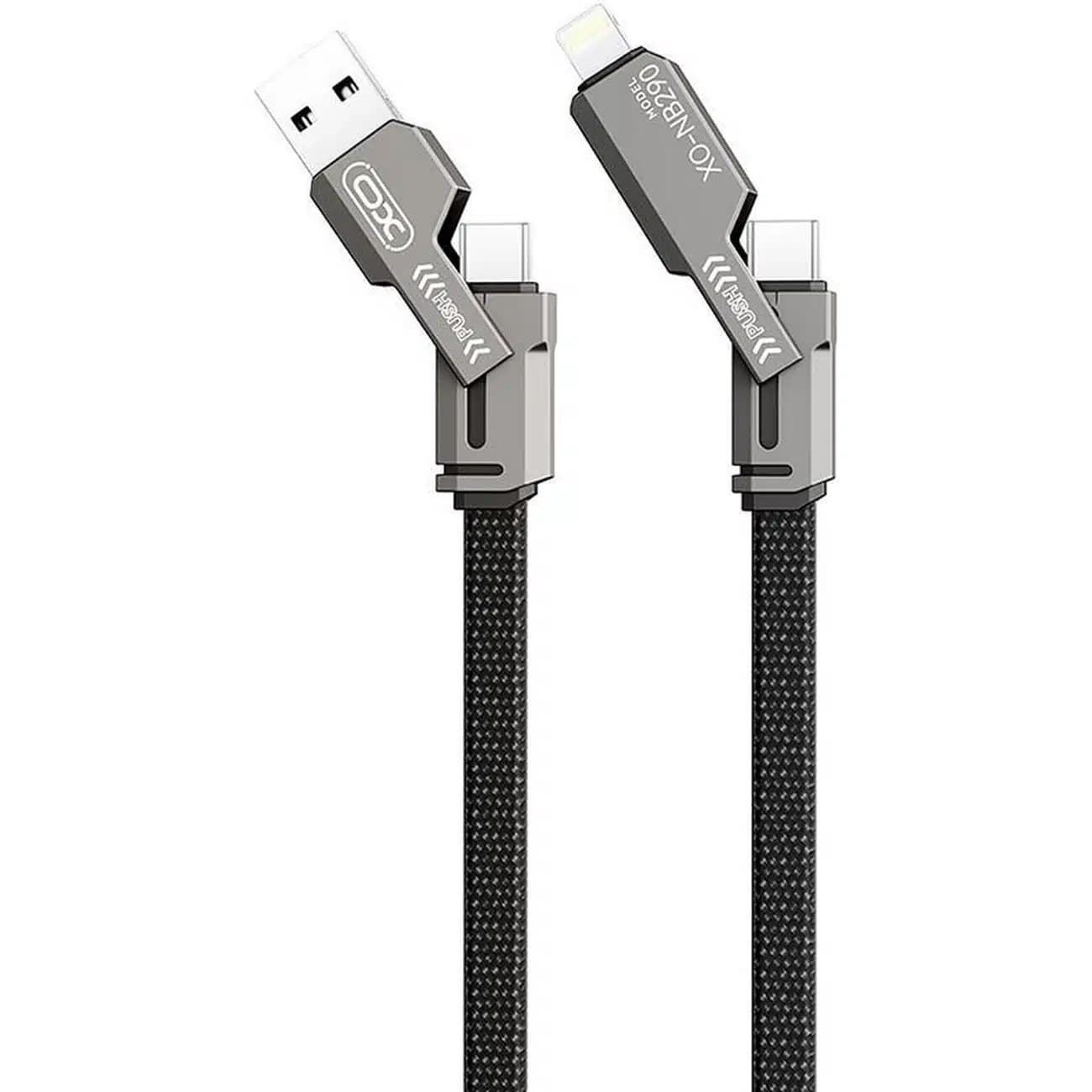 کابل شارژ 4 در 1 ایکس او مدل XO-NB290 توان 60W و طول 1m — تصویر ۴