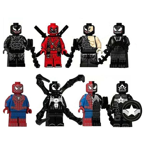 ساختنی پوگو مدل مرد عنکبوتی و ونوم بسته ۸ عددی Spiderman & Venom