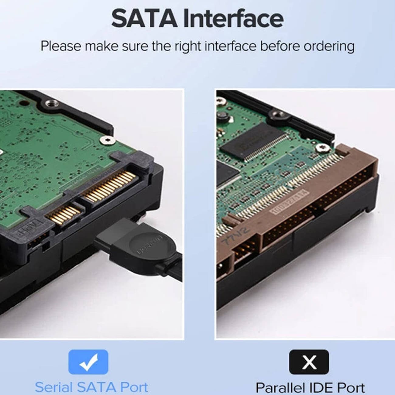 کابل دیتای هارد SATA3.0 نیم متری یوگرین UGREEN US217 30797 – زانویی 90 درجه — تصویر ۵