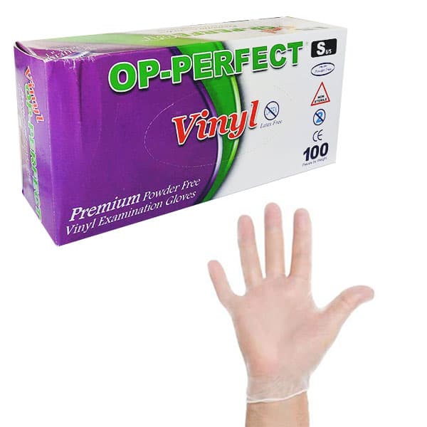 دستکش بدون پودر ونیل اپی پرفکت OP PERFECT بسته‌ی 100 عددی