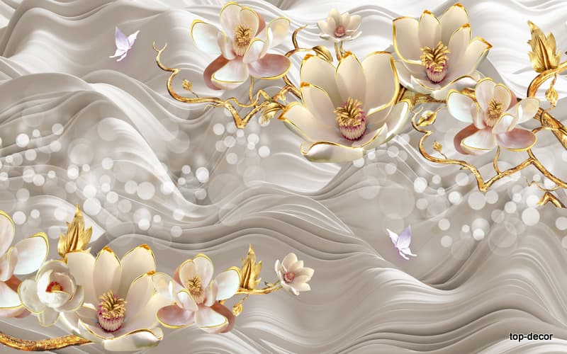 پوستر دیواری سه بعدی طرح گل
