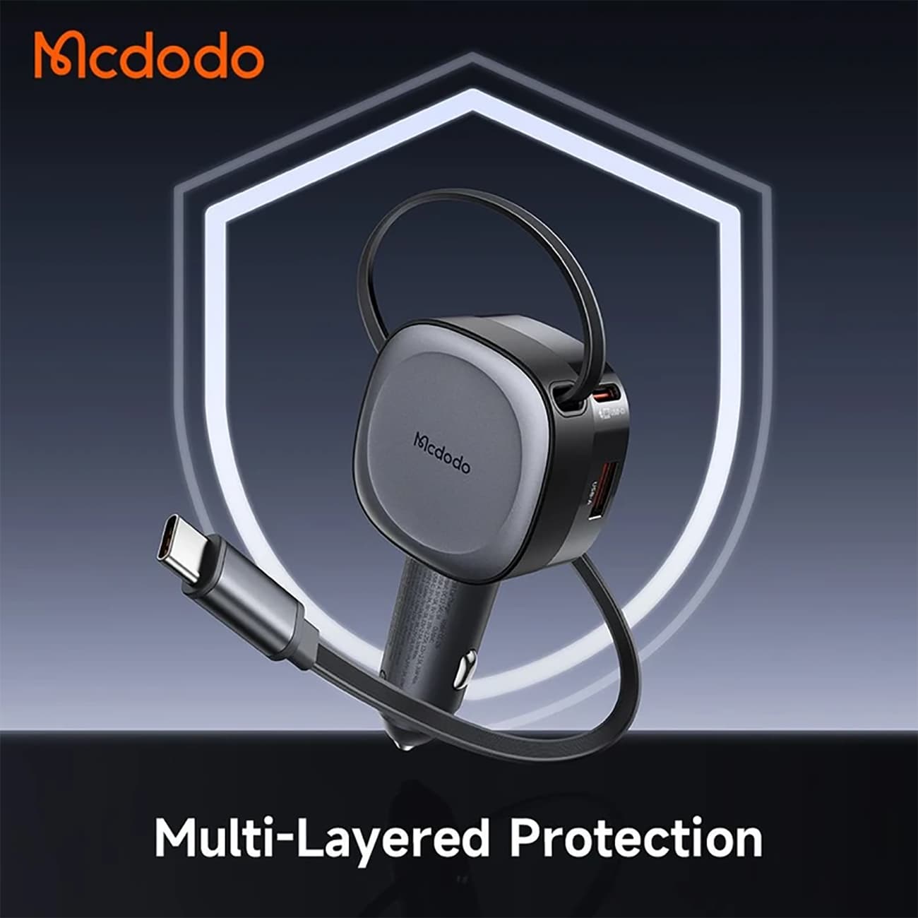 شارژر فندکی فست شارژ مک دودو MCDODO مدل CC-156 توان 75 وات با کابل — تصویر ۴