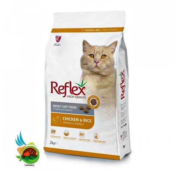 غذای خشک گربه بالغ رفلکس با طعم مرغ و برنج Reflex adult cat food with chicken & rice وزن 2 کیلوگرم