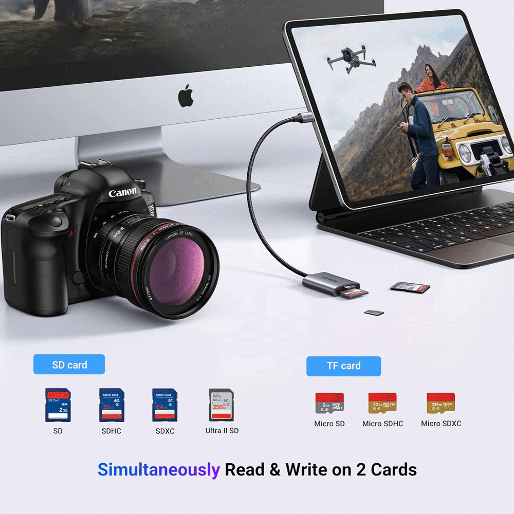 کارت‌خوان تایپ‌سی آلومینیومی یوگرین CM401 80888 — تصویر ۲