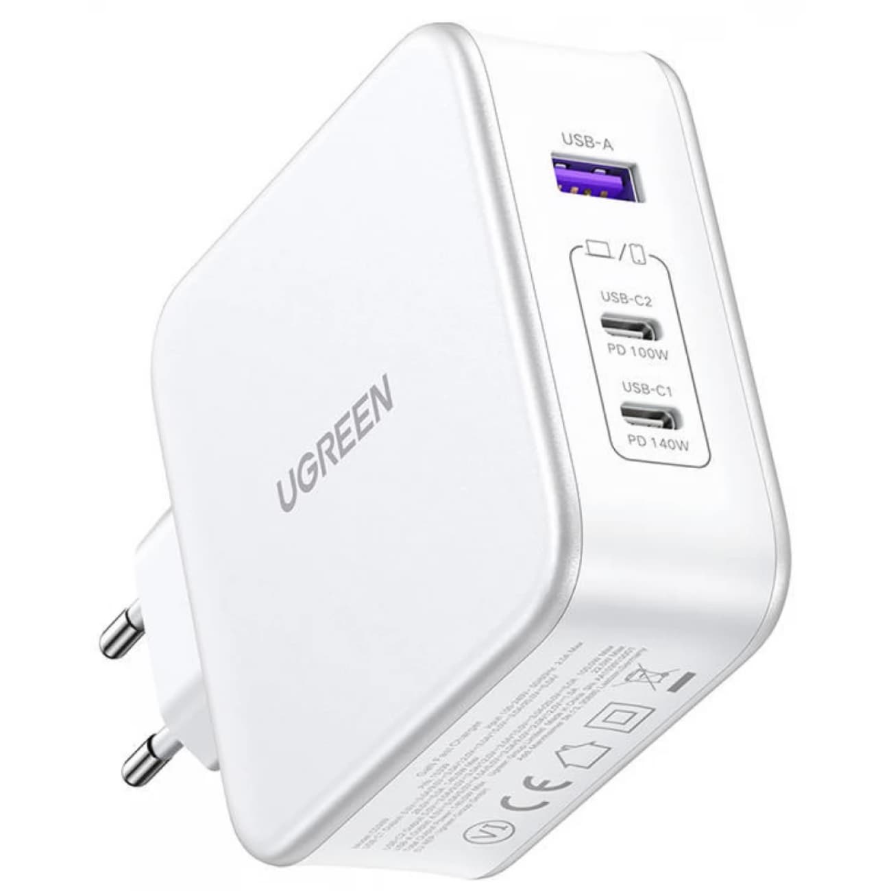 شارژر دیواری یو‌اس‌بی و تایپ‌‌سی فست شارژ 140 وات یوگرین Ugreen CD289 90549 با کابل دوسر تایپ‌سی — تصویر ۵