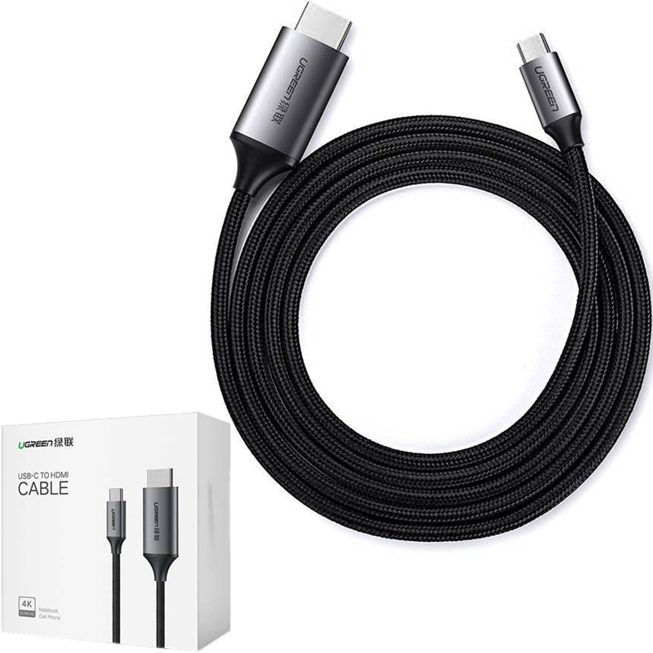 کابل تبدیل تایپ‌سی به HDMI یک و نیم متری یوگرین ugreen MM142 50570