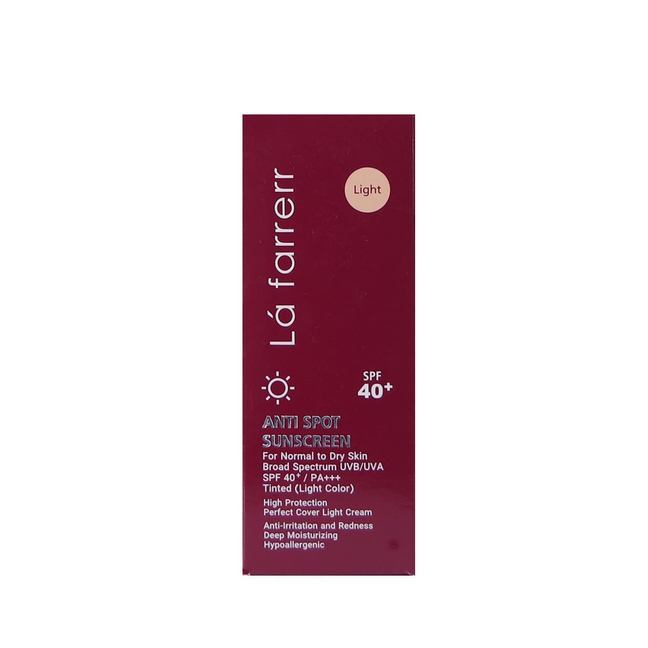 کرم ضدآفتاب و ضد لک رنگی SPF 40 لافارر مخصوص پوست خشک و معمولی 40 میلی لیتر