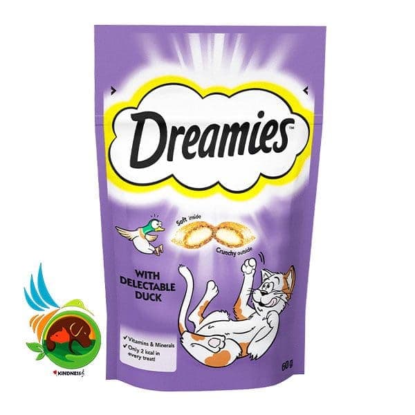 تشویقی گربه دریمیز با طعم اردک Dreamies cat treats with duck وزن 60 گرم — تصویر ۲