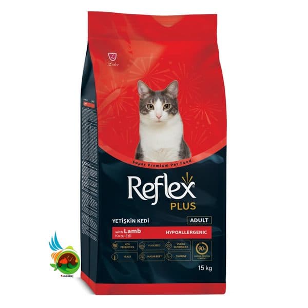 غذای خشک گربه رفلکس پلاس با گوشت بره و برنج Reflex plus lamb &amp; rice وزن 15 کیلوگرم