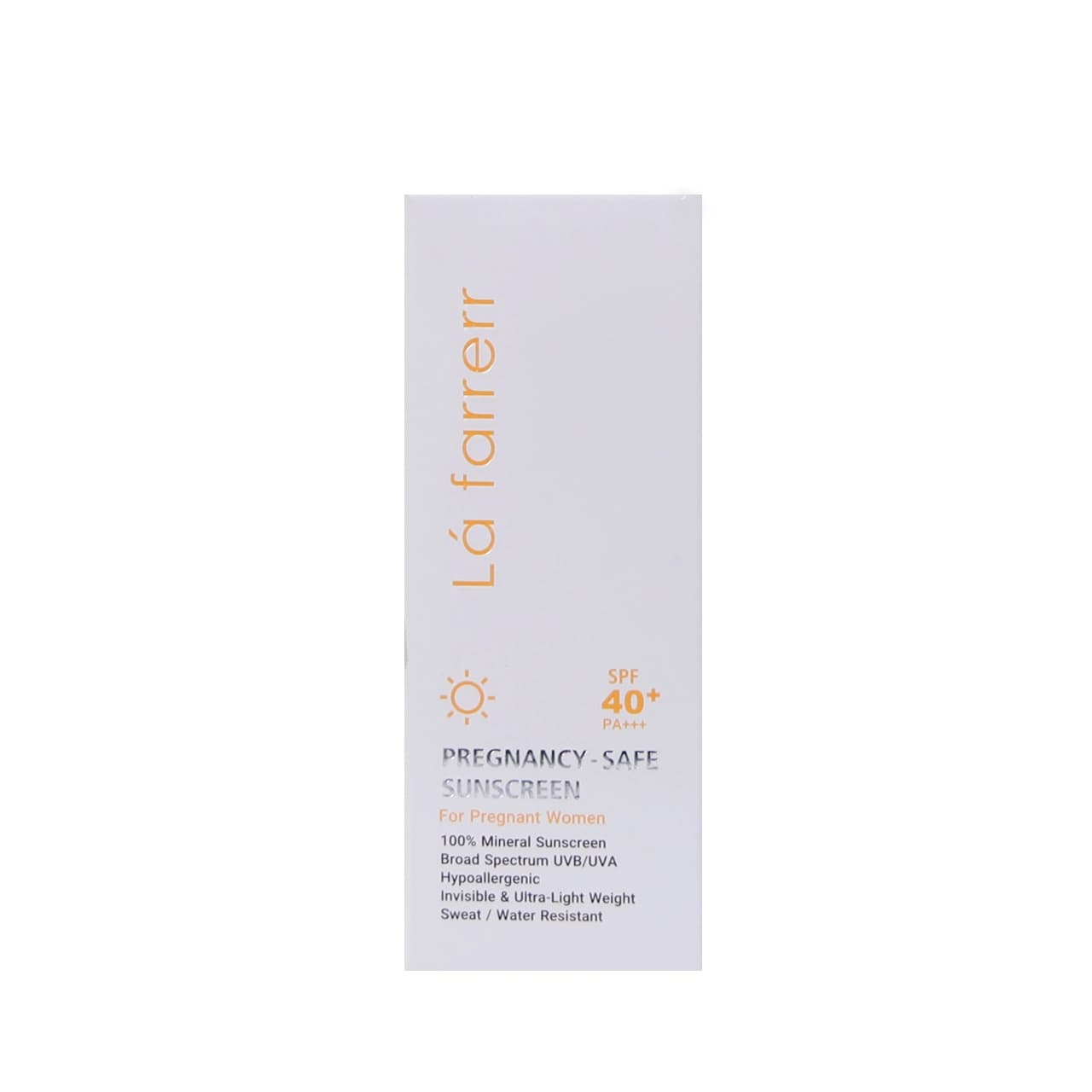 کرم ضدآفتاب مینرال بی‌رنگ SPF 40 لافارر مخصوص خانم‌های باردار 40 میلی گرم